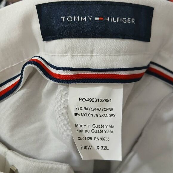 Tommy Hilfiger mens 40×32 pure white summer pants stretch - Picture 5 of 8